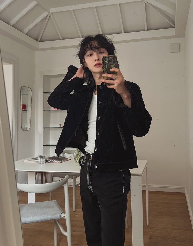 Wiles Velvet Denim Jacket