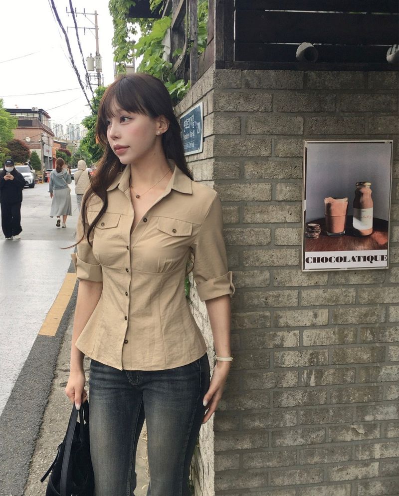 cloudemotion(クラウドエモーション)の「sand beige cotton slender sh(Tops)」