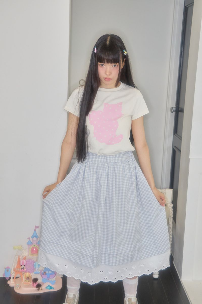 BONO POCKET GINGHAM SKIRT (BLUE)