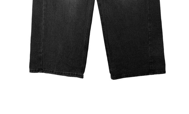 Bomshu Wide Washing Denim Long Pants