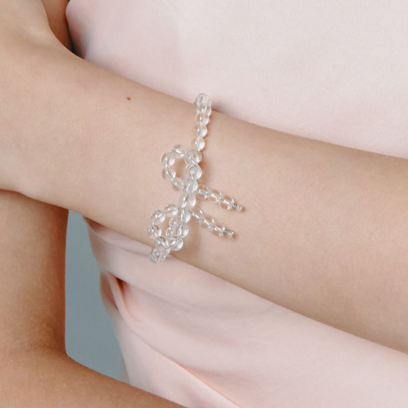 [925 SILVER] Crystal Ribbon Bracelet