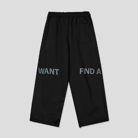 Wanted Lettering Banding Pants