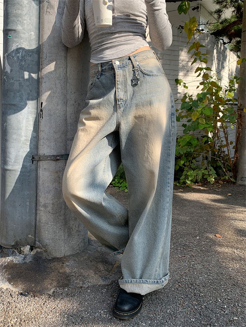 KEYRING WASHED WIDE JEANS