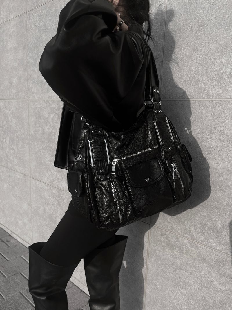 vintage husky leather shoulder bag