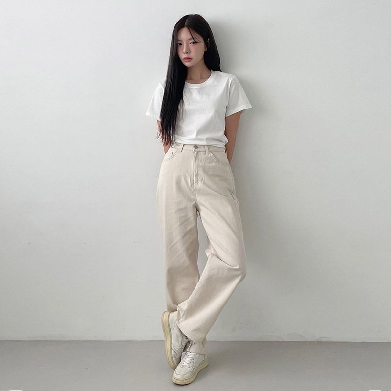 BASIC COTTON PANTS [IVORY]