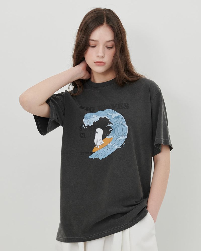 【MADE】SURF GHOST PRINT T-SHIRT [BLACK]