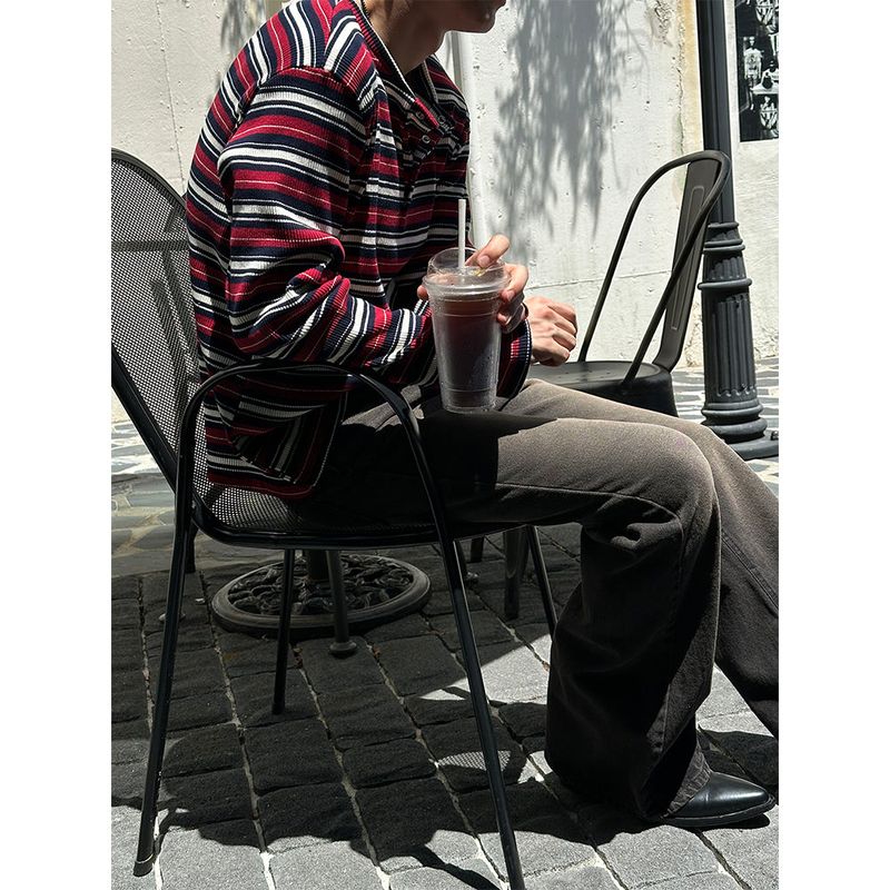 [F/W] Multi stripe henry neck long sleeves (3color)