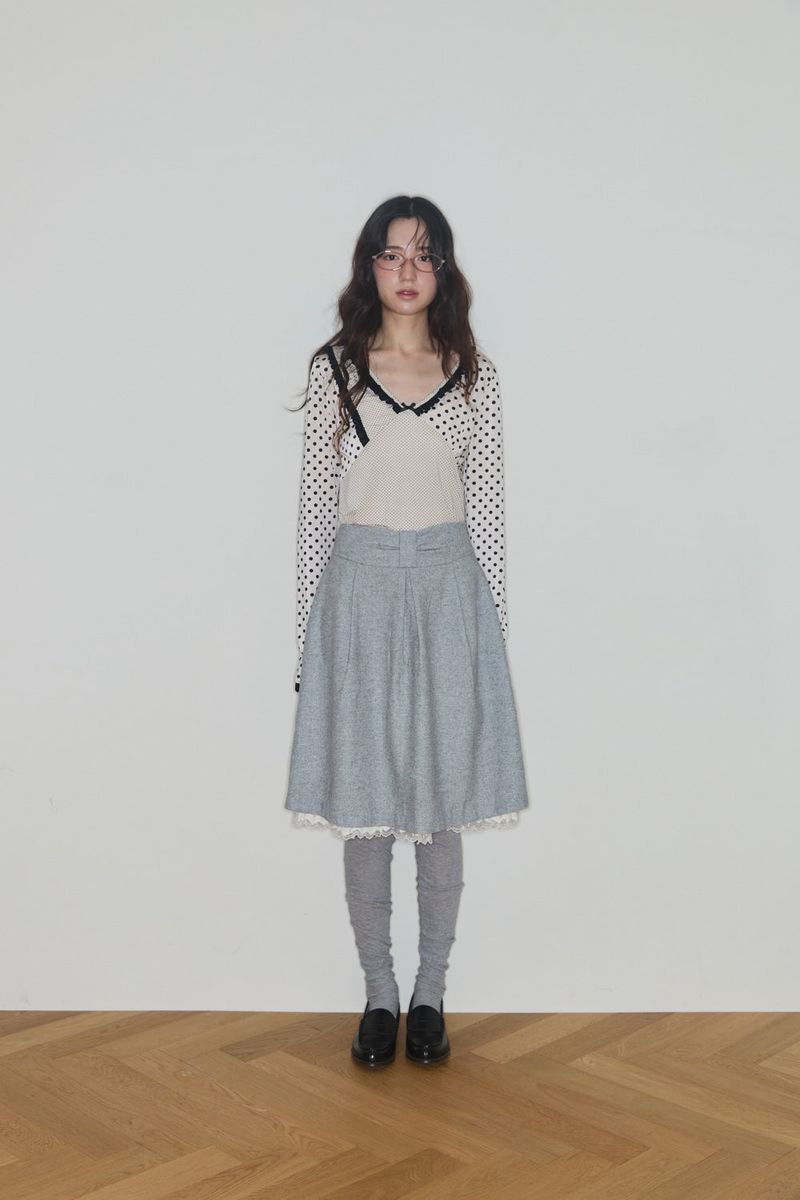 SHINING DOT LACE TOP (CREAM)