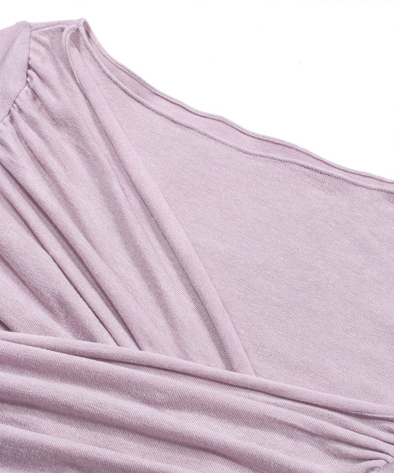 WRAP TIE BOATNECK TOP_Lavender