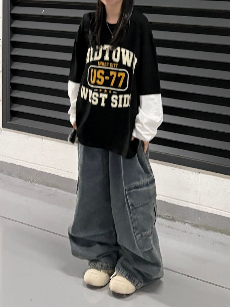 us-77 layered long sleeve t-shirt
