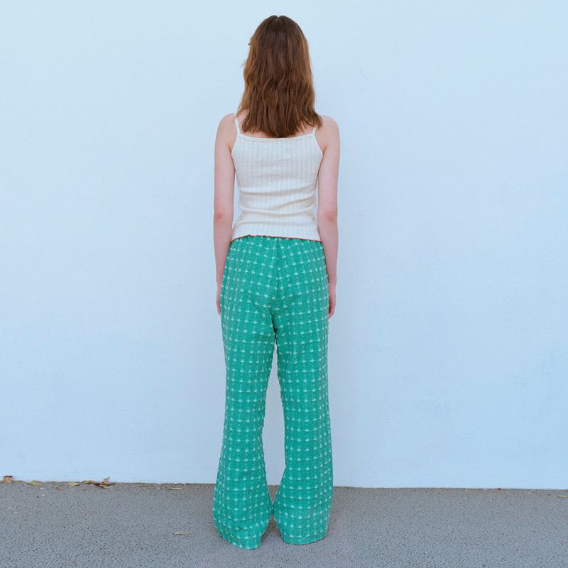 JACQUARD BANDING PANTS, GREEN
