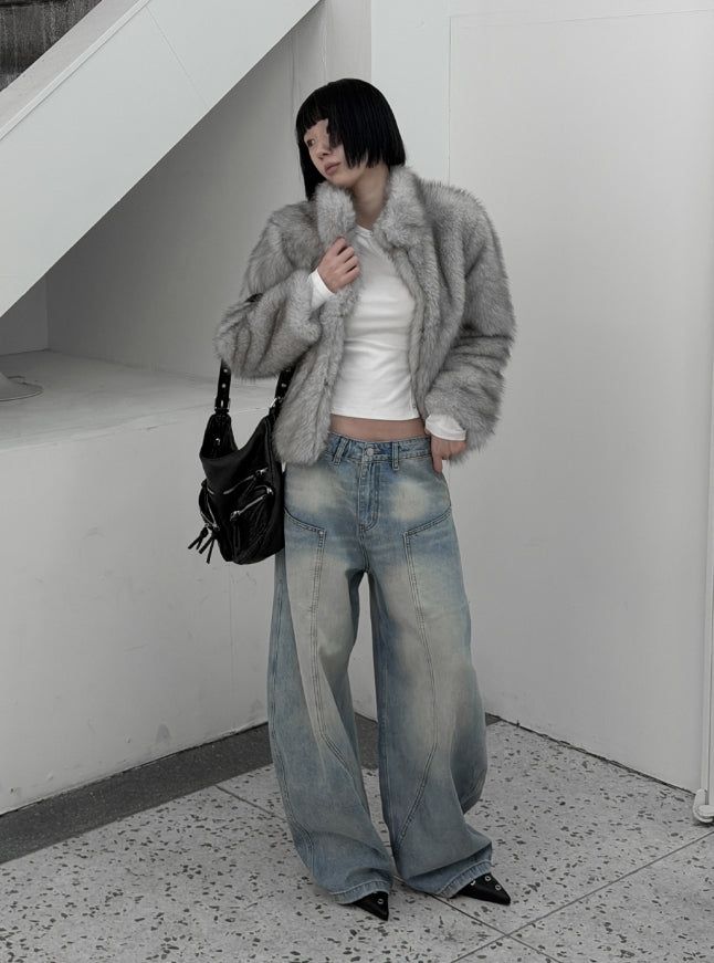 Nant Curved Cut Washed Denim
