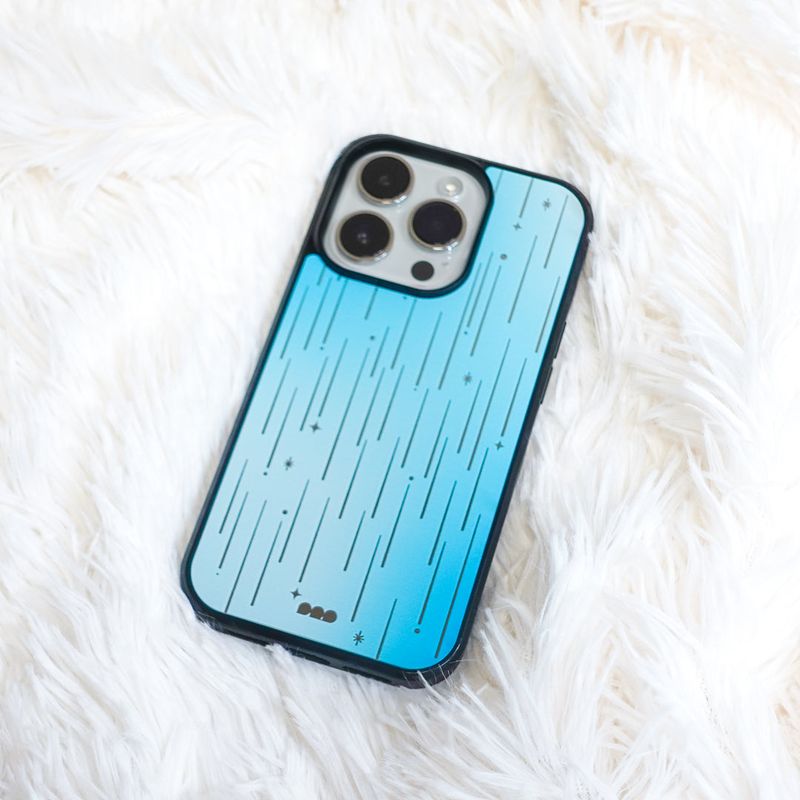 【MADE】 Star Shower(blue) glass Mirror bumper case