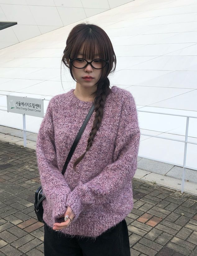 anyonemore（エニーワンモアー）の「イヤーズボカシラウンドシックルーズフィットニット（トップス）」