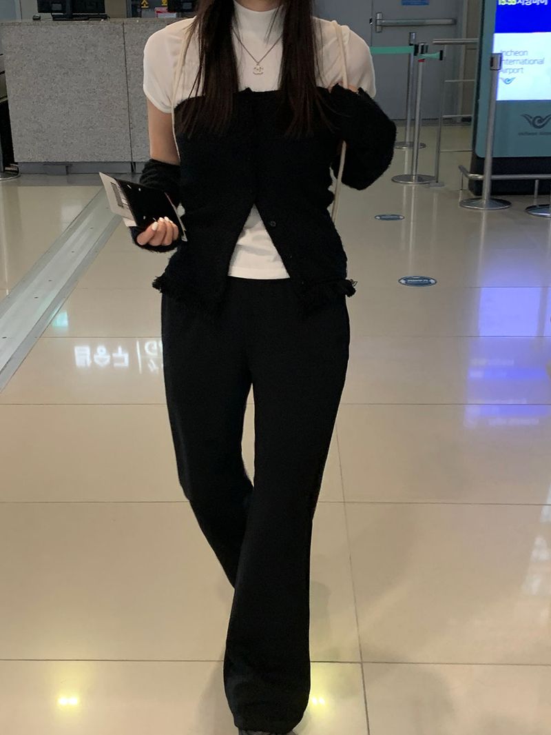 [MADE] Airport long bootcut banding pants -Basic