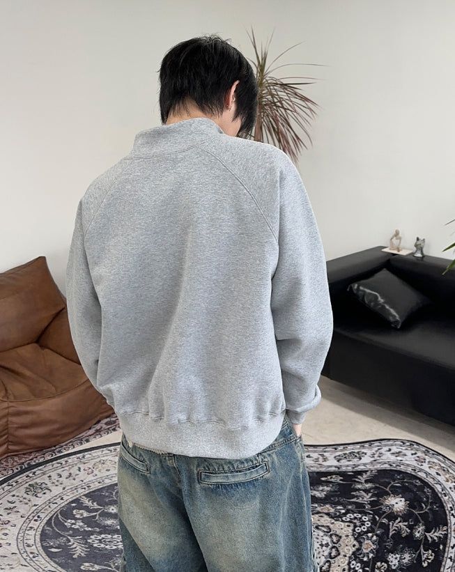Crew lettering high-neck zip-up