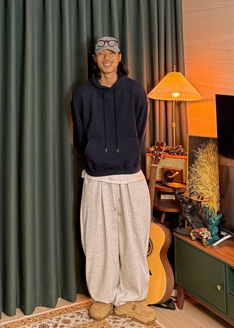 Double-pleated wide string pants 5COLOR
