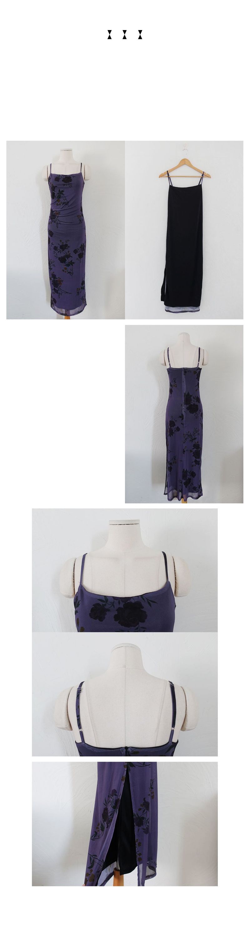 JANET DARK FLOWER SLIT DRESS