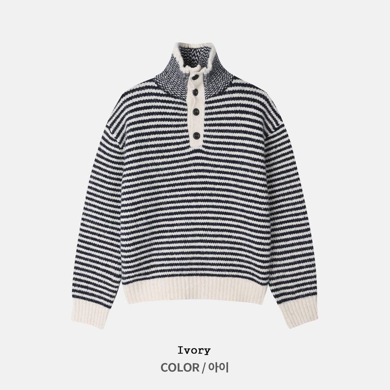 Hawk Striped High Neck Knit
