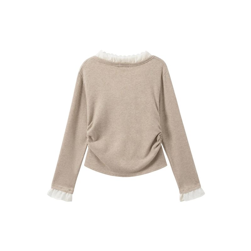 Seru Ribbon Shirring Cardigan