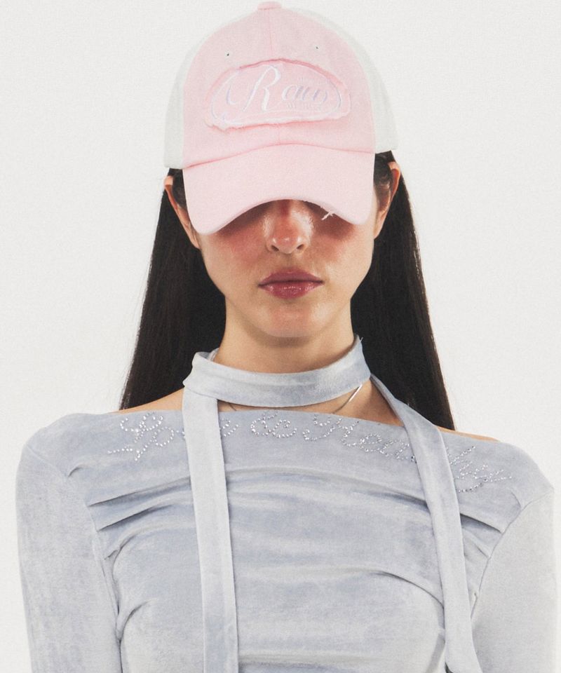 ヴィンテージ スクラッチ ウォッシュ ツートンキャップ Pink