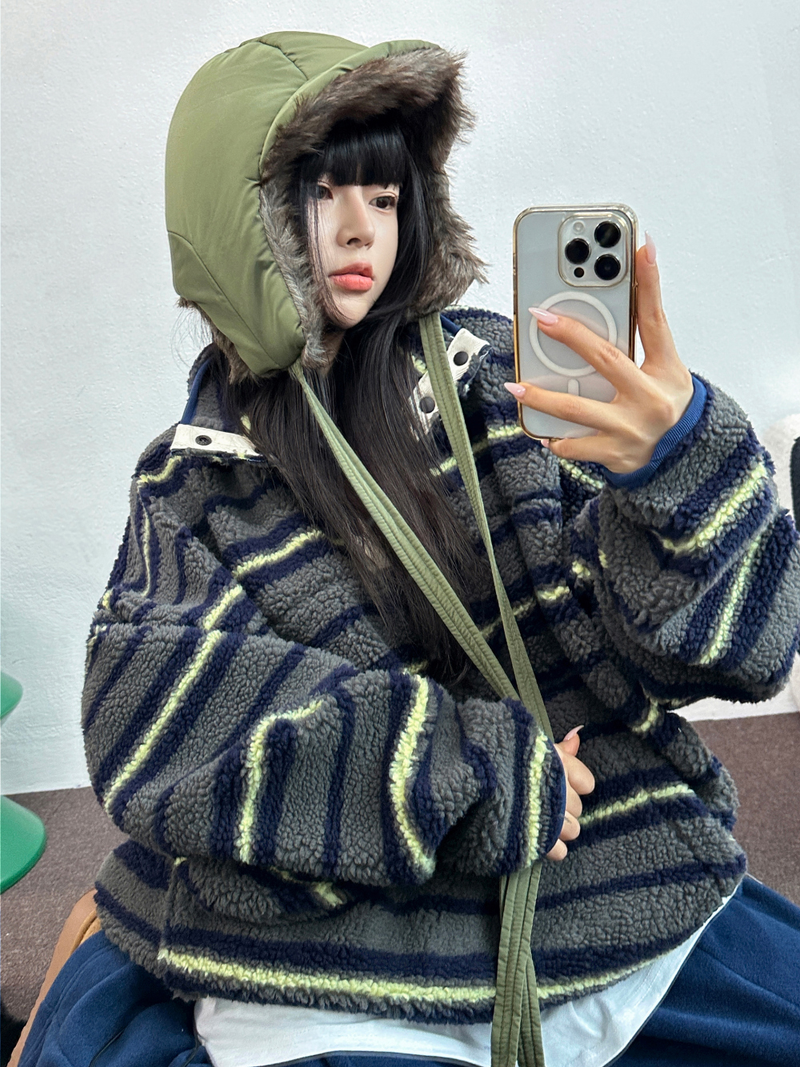 BOTH-SIDES FLEECE SNAP LONG PANTS 🧸🩵🤍6COLOR