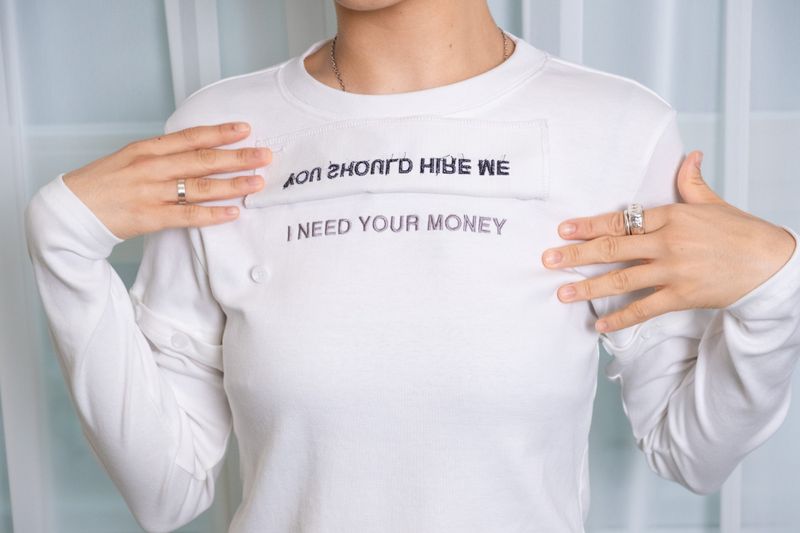 "HIRE ME" CONVERTIBLE LONG SLEEVE (WHITE)