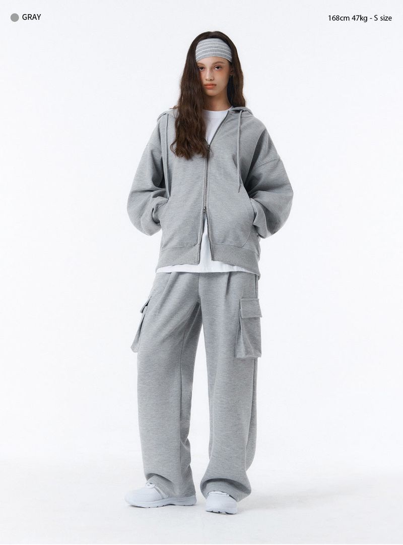 [Unisex] BASIC LINE ONE TUCK CARGO SWEAT PANTS (2color)