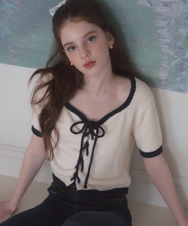 LETTER FROM MOON（レターフロムムーン）の「Tulip Line Eyelet Cardigan ( 3 Colors )（）」