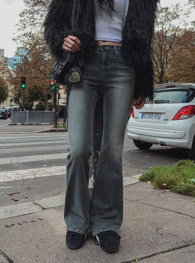Eni slim half-low bootcut pants