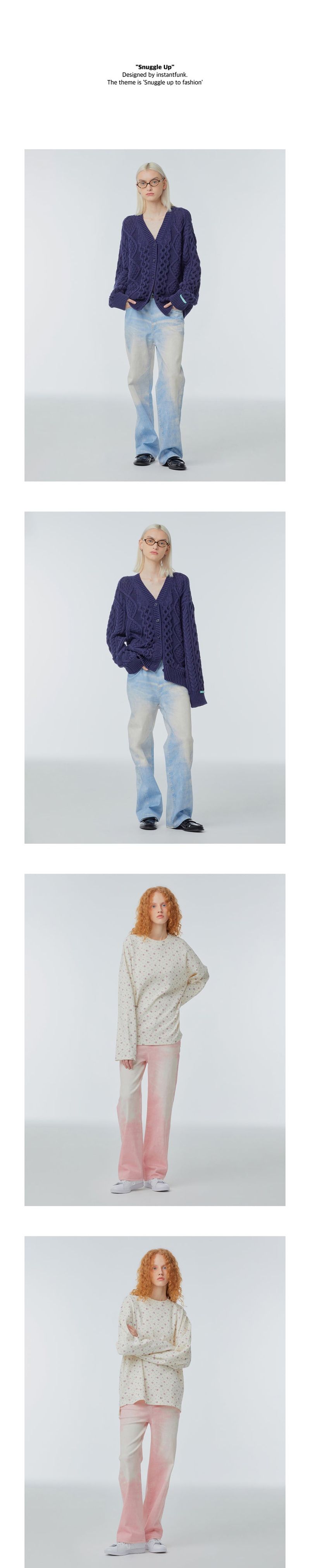 Digital printing straight-leg jeans