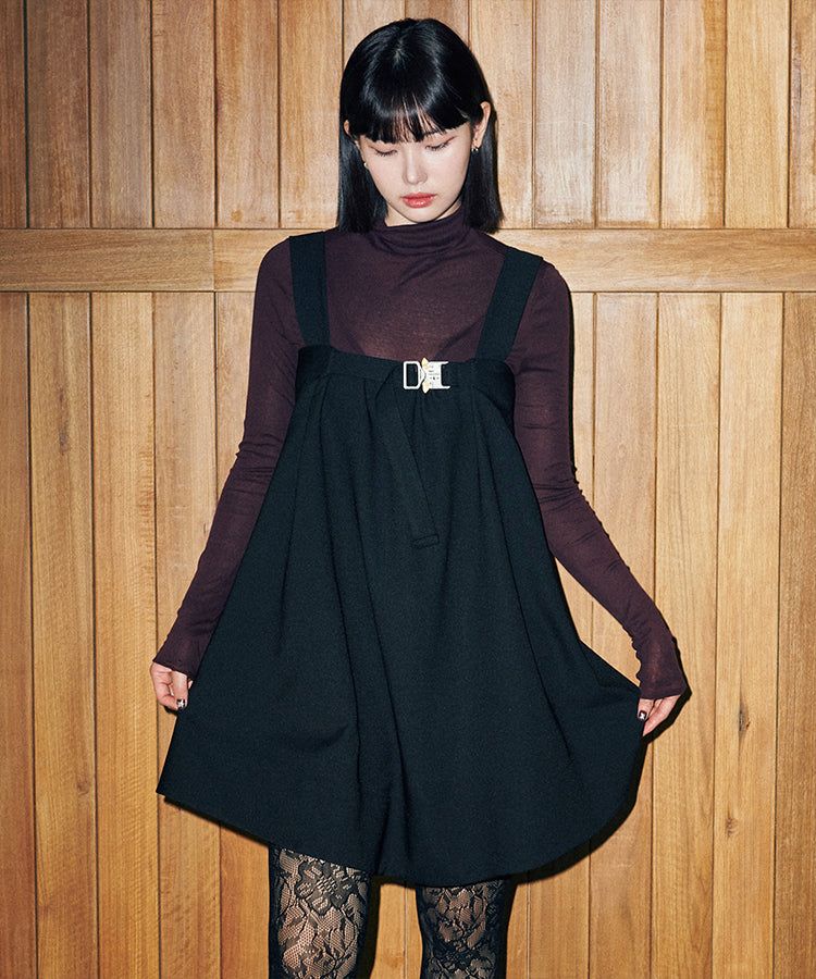 NILLRING（ニルリン）の「D05.00 バックルポイントドレス ブラック（ワンピース/ドレス）」