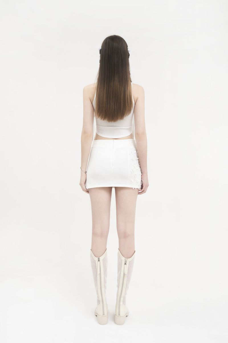  [Seow] Linked eyelet sleeveless, white