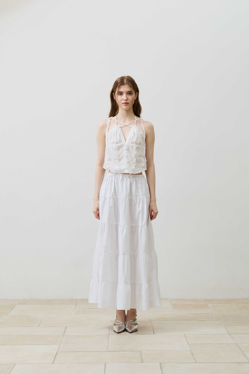 LOVEY LONG SKIRT / WHITE