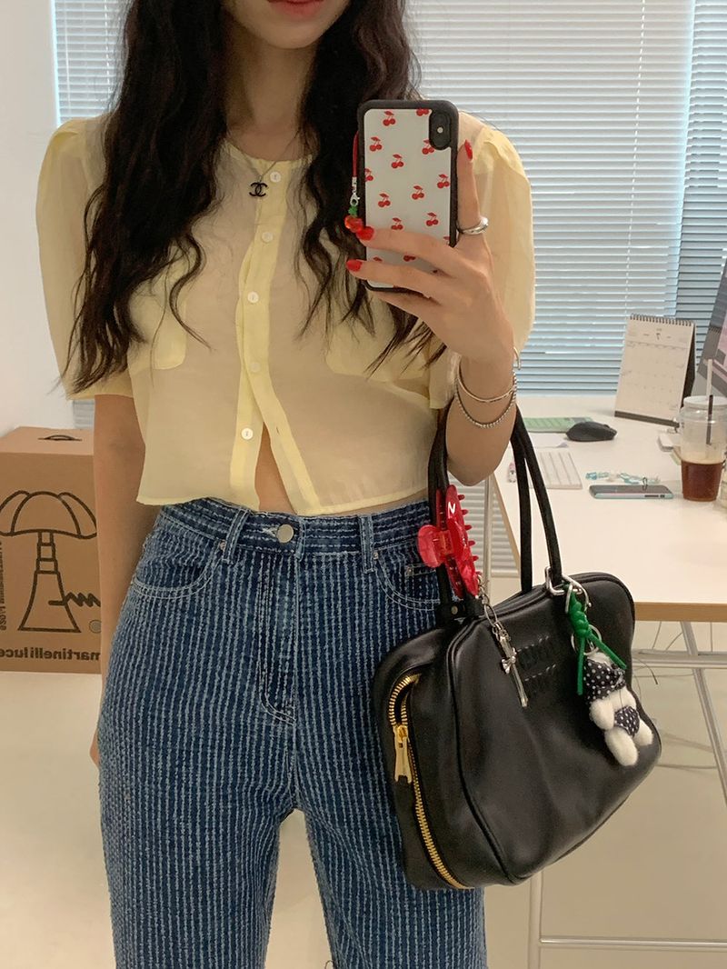 [MADE] ERT SEE-THROUGH PUFF BLOUSE