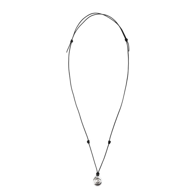  N.024/SHELL LEATHER NECKLACE_BLACK