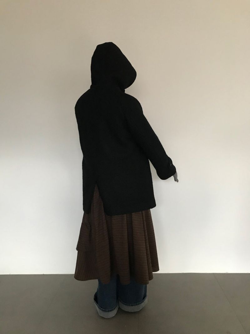 [MD Pick]Fine wool hooded half coat (2color)
