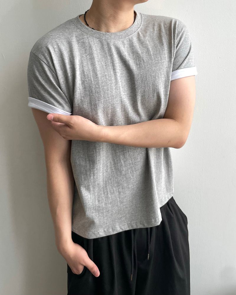 Duet Crop Roll-up Short Sleeve T