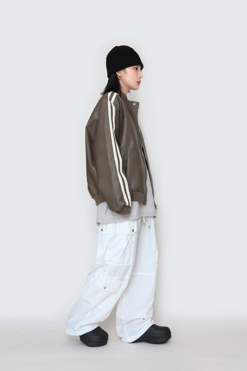 Biker Track Leather Jacket