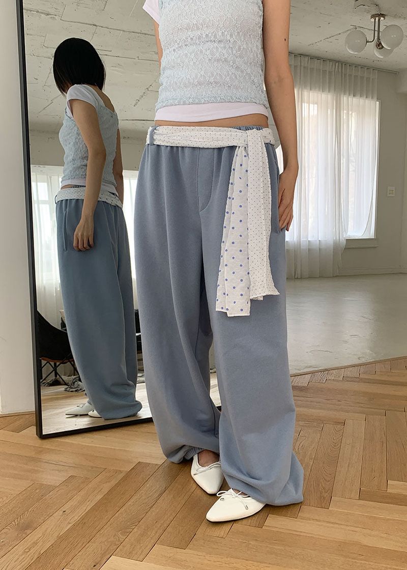 (UNISEX) BELTED SWEAT PANTS (3color)