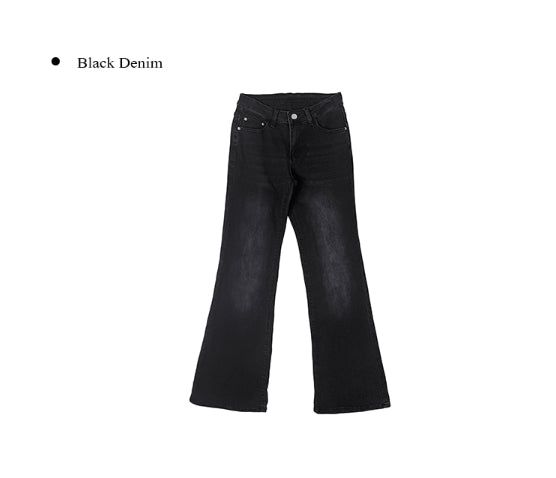 テット デニム ウォッシング ローライズ ブーツカット パンツ