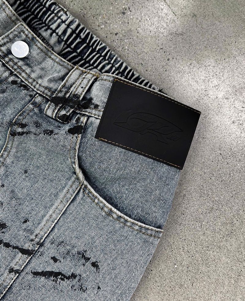 WASH-DENIM CARGO PANTS MULTI POCKET (Blue)