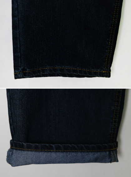 TY Deep Blue Washed Denim Wide Pants