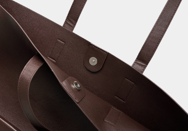 Look After Normal Leather Square Shoulder Tote Bag