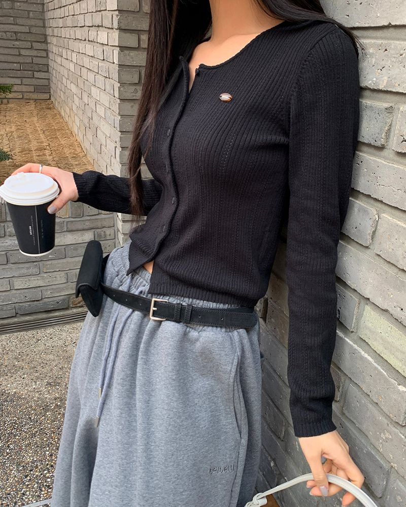 [ORIGINAL] REESE PUNCHING LONG SLEEVE CARDIGAN