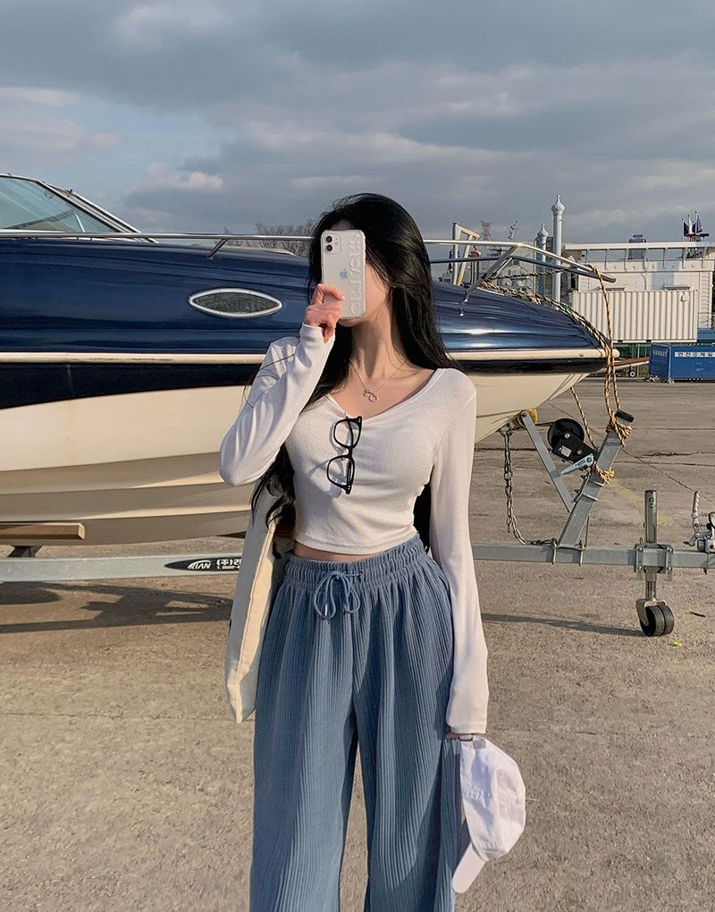 [BELLIDE MADE] Cloud Rib Rubber Waist Wide Pants