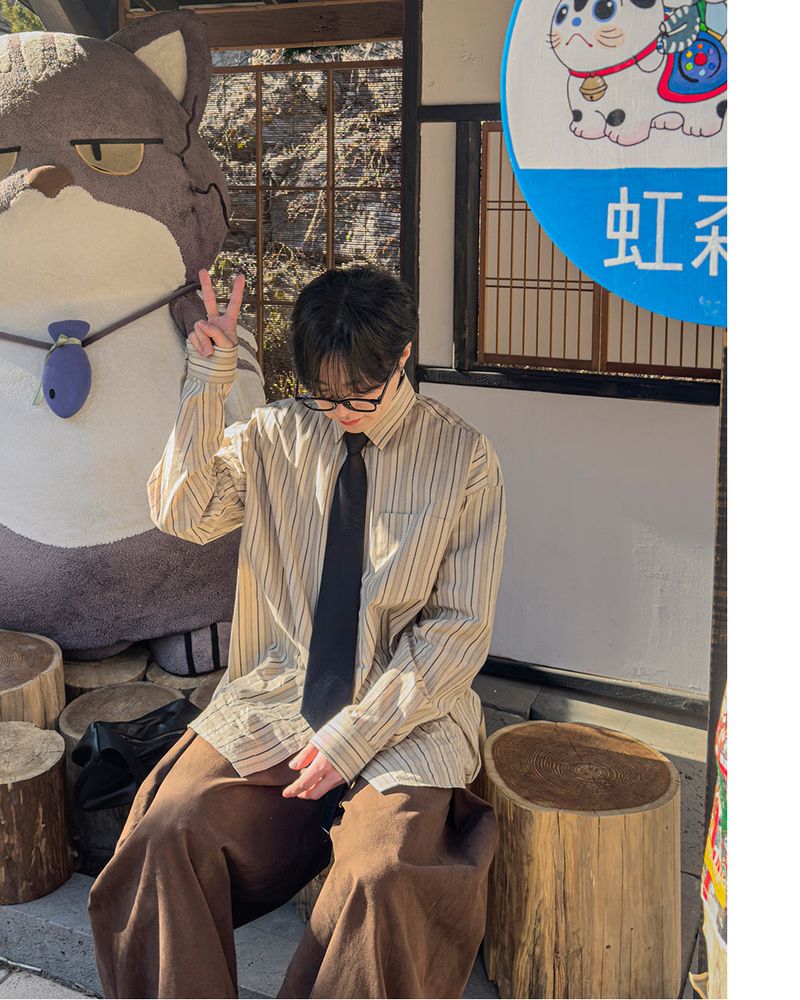 JIIGEUM（ジグム）の「Linear Stripe Over Shirt（Tops）」