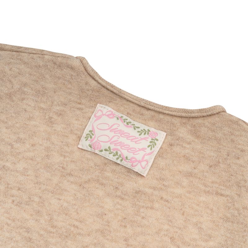 SOFT CREAM LETTERING BOLERO - BROWN
