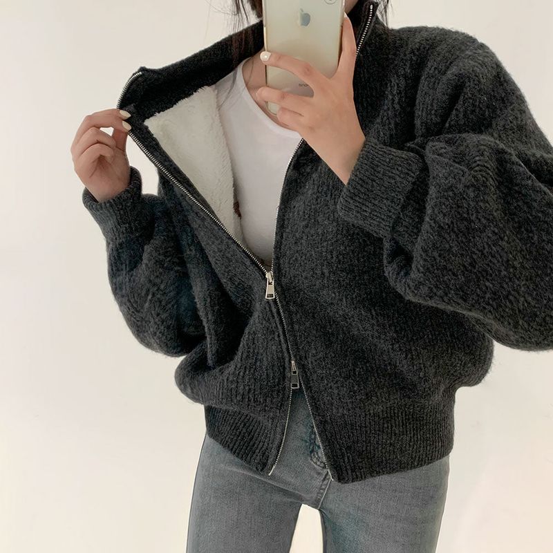High Neck Two-Way Zip Jacket