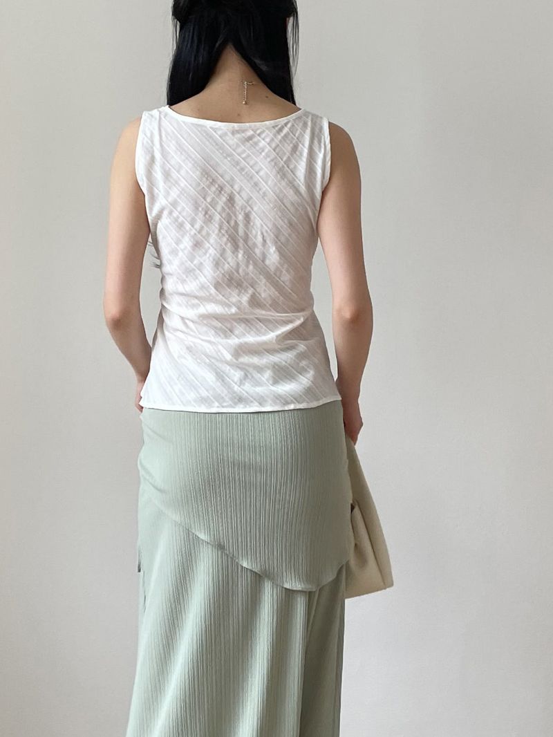 Hachi Shirred Strap Sleeveless Blouse
